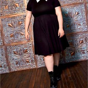 Torrid Gothic white collar skater dress